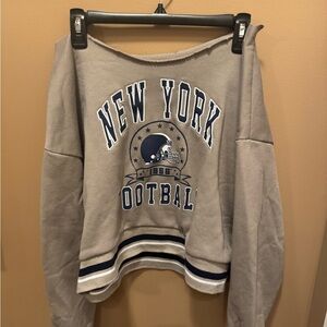 Charlotte Russe Gray Off-the-Shoulder Sweater